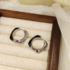 Silver Color Square Hoop Earring for Women Elegant White Enamel Spliced Geometric Earrings Aesthetic Jewelry Accessories - Image 9