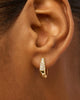 Oval Drop Hoop Earrings with Clear Stone Details in Gold-Tone or Silver-Tone - Image 3