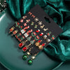 12/20 Pair Christmas Earring Set For Women Shiny Crystal Zircon Snowflake Elk Bowknot Elk Xmas Tree Earring Year Gifts - Image 3