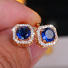 Crystal Round Stone Clip Earrings For Women Rose Gold Silver Color White Green Blue Zircon Jewelry Simple Gifts - Image 2