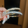 Shiny Cubic Zirconia Embellished Gold Silver Plated Bangle Bracelets for Women Party Wedding Daily Wear Jewelry - Image 4