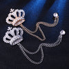 Rhinestone Crown Brooch Pin Tassel Lapel Pins Suit Shirt Collar Badge Corsage Brooches for Men Jewelry Accessories - Image 3
