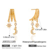 Crystal Moon Star Round Zircon Drop Earrings For Women Gold Plated Stainless Steel Earrings Jewelry Gift - Image 9