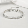 Stainless Steel Double Row Olive Bead White Zircon Bracelet for Women,Gold Color Tennis Chain Bracelets,Classic Jewelry Gifts - Image 5