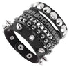 3PCS/Set Black Goth Emo Boho Bracelets For Men Women Punk Gothic Spike Rivets PU Leather Bracelet Bangles Party Jewelry Gift - Image 1