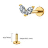 Titanium Tiny Double Marquise CZ Labret Stud Earring 16G Heart CZ Cartilage Helix Tragus Conch Piercing - Image 8