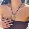 Creative Adjustable Leather Wax Thread Chain Necklace for Women Goth Metal Spiral Sunflower Pendant Choker Jewelry Gift - Image 8