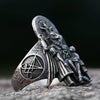 EW Vintage Ring Lucifer Satan Signet Ring for Men with Anubis Stainless Steel Punk Jewelry Gift - Image 5