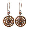 Retro Flower Hollow Round Earring for Women Geometric Gold Color Waterdrop Pendant Jewelry Ethnic Antique Jewelry - Image 3