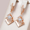 Rose Gold Silver Color Mix Drop Earrings for Women Shiny Zircon Accessories Daily Jewelry - Image 1