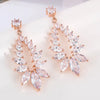 Zircons Marquise Cluster Flower Shape Cubic Zirconia Long Dangle Drop Earrings for Brides Wedding Party Jewelry - Image 9