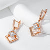 Rose Gold Silver Color Mix Drop Earrings for Women Shiny Zircon Accessories Daily Jewelry - Image 4
