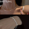 Silver Set of Shiny Silver Clavicle Necklace Bracelet Jewelry, Women's Simple Starry Sky Accessories Jewelry - Image 2