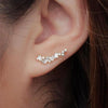 Dainty Cubic Zirconia Earrings for Women Climber One Line Ear Earrings Newly Designed Wedding Jewelry - Image 2