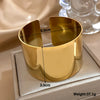 Glossy Opening Chunky Wide Stainless Steel Cuff Bangle Bracelet For Women Men Stackable Charms Jewelry - Image 6