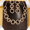 Stonefans Hollow Crystal Round Necklace Earrings Set African Wedding Charm Accessories Rhinestone Party Jewelry Sets for Women