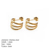 Classic Stainless Steel Hoop Earrings for Women Jewelry Needle Three Row Simply Design Metallic Earring Gifts - Image 7