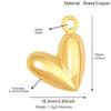 Brass Heart with CZ Zirconia Paved Charm Pendant, Gold Plated Zircon Jewelry Finding Supplies - Image 35