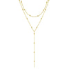 Gold Plated Lariat Necklace for Women Double Laryer Long Chain Drop Pendant Choker Necklaces Gifts - Image 4