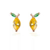 Fruit Charm Huggie Earrings with Colorful Stone Accents - Image 28