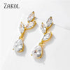 Vintage Flower Shape Zircon Water Drop Crystal Pendant Dangle Women's Earrings Bridal Wedding Jewelry - Image 8