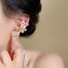 Romantic Colorful Zircon Flower Earrings For Women Girls Sweet Waterdrop Flower Earrings Party Jewelry Gifts - Image 1