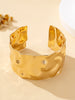 A Women's European and American Style Hammered Texture Wide Open Bracelet, Exaggerated Metallic Gold Bracelet, Niche Design with a Feel, Light - Image 3