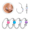 Steel Nose Rings Hoop 18g 20g Opal Septum Rings 8mm/10mm Nose Piercing Jewelry Cartilage Earring for Women - Image 1