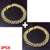Punk Iced Out 14MM Cuban Anklet Bracelet For Women 2 Row Clustered Rhinestone Prong Miami Cuban Ankle Chain Barefoot Jewelry - Image 11