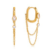 Classic Water Droplet-Shaped Zircon Earrings With Double Layer Hollowed Out Tassel Jewelry Lady Stainless Steel Earring - Image 7