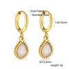 Green White Color Crystal Zircon Hoop Earrings For Women Stainless Steel Heart Square Leaf Shape Pendant Earring Gifts - Image 31