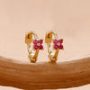 Stainless Steel Huggie Hoop Earrings for Women Mom Simple Gold Color Flowers Cartilage Piercing Earring Wedding Jewelry Gift - Image 3