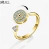 Rose Flower Rotating Ring For Women Spinner Fidgets Heart Charm Adjustable Open Rings Star Moon - Image 26