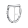 D Shape Hinged Septum Ring with Cubic Zirconia 16G Clicker for Conch and Helix - Image 8