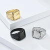 15mm Glossy Square Signet Ring for Men Stainless Steel Ring Jewelry - Image 1