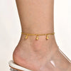 Gold Plated Anklets Stainless Steel, Dainty Bell Charm Adjustable Figaro Chain Link Ankle Gifts - Image 1