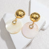Exaggerated Gold-plated Stainless Steel Zircon Earrings Love Circle Acrylic Large Pendant Charming Women's Party Jewelry Gifts - Image 3