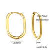 Two-Piece Clip-On Hoop Earrings with Oval Profile - Image 11