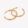 Minimalist Basic Thin Bamboo Large Gold Hoop Earrings For Women Stainless Steel Gold Plated Female Big Hoop - Image 2