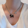 White Black Green Blue Pink Color Enamel Colt Horse Pendant Necklaces for Women Silver Plated Alloy Beads Chain Chokers - Image 27