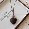 Vintage Irregular Hollow Wooden Heart Geometric Pendant Long Sweater Chain Necklace for Women Charms Jewelry - Image 9