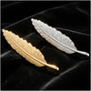 Simple Long Feather Brooch Pin Men Badge Leaf Shape Brooches for Women Accessories Party Suit Decoration Ornaments Gifts - Image 3
