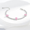 Light Silver Bright Oval Fire Zircon Women's Bracelet - Image 2
