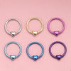 Heart Hinged Clicker Piercing Hoop for 16G Septum and Ear Piercings - Image 2