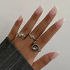 Grey Crystal Geometric Ring Women Design Silver Color Square Finger Rings Asymmetrical Zircon Daily Wear Jewelry Gifts - Image 1