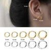 10pcs Small Hoop Earrings Women Men Gold Silver Color Stainles Steel Round Earrings Circle - Image 13