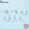 Silver Mono Clip Earrings for Girl CZ Platinum Plated Ear Cuffs Non Piercing for Women Wedding Party Jewelry - Image 4