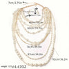 Multi-layer Simulated Pearls Chain Long Necklace Elegant Earrings Statement Choker Necklace for Women Jewelry - Image 6
