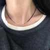 Silver Necklace Black Ball Simple Pendant Punk Geometric for Women Girl Jewelry Gift - Image 35