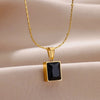 Oval Colorful Stone Necklace For Women Stainless Steel Gold Color Green Opal Stone Pendant Necklace Aesthetic Jewelry Gif - Image 16